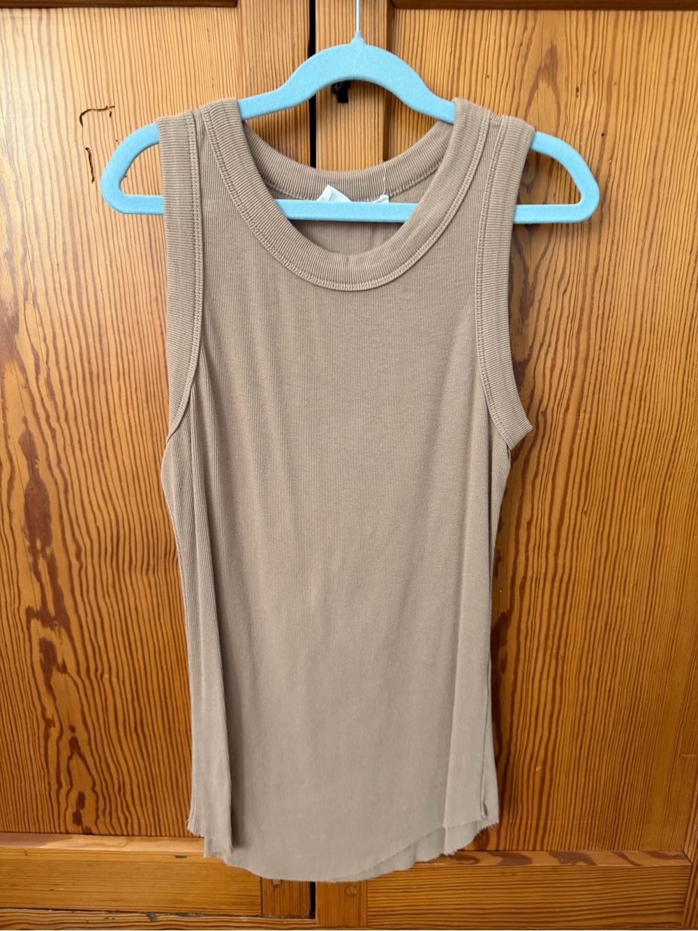 TALULAH Ribbed Tank Top - Taupe